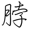 脖: regular script (using a pen)