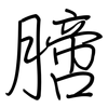 膪: regular script (using a pen)