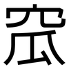 窊: sans serif