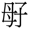 㝀: serif (Songti/Mingti)