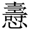 㦞: serif (Songti/Mingti)