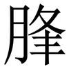 䏺: serif (Songti/Mingti)