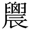 䢉: serif (Songti/Mingti)