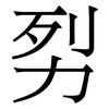 劽: serif (Songti/Mingti) 劽: serif (Songti/Mingti)