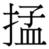 掹: serif (Songti/Mingti)