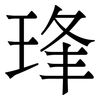 琒: serif (Songti/Mingti) 琒: serif (Songti/Mingti)