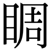 睭: serif (Songti/Mingti)