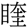 睳: serif (Songti/Mingti) 睳: serif (Songti/Mingti)