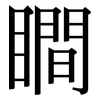 瞷: serif (Songti/Mingti)