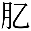 肊: serif (Songti/Mingti)