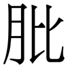 肶: serif (Songti/Mingti)