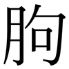 胊: serif (Songti/Mingti)