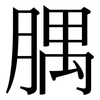 腢: serif (Songti/Mingti)