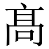 髙: serif (Songti/Mingti) 髙: serif (Songti/Mingti)