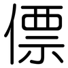 僄: rounded