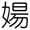 婸: rounded