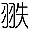 翐: rounded