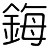 鋂: rounded