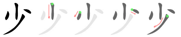 the chinese character 少 - chinese-german dictionary handedict