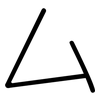 厶: rounded