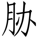 胁: 仿宋體 胁: 仿宋體