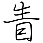 眚: 鋼筆楷書