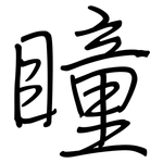 瞳: 鋼筆楷書
