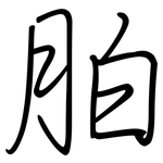 胉: 鋼筆楷書