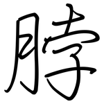 脖: 鋼筆楷書