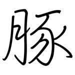 豚: 鋼筆楷書 豚: 鋼筆楷書