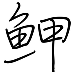 魻: 鋼筆楷書