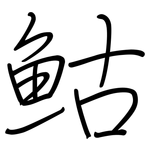 鮕: 鋼筆楷書