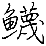 鱴: 鋼筆楷書