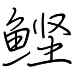 鲣: 鋼筆楷書