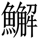 䲒: 宋體（明體）