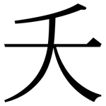 夭: 宋體(明體) 夭: 宋體(明體)