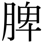 脾: 宋體(明體) 脾: 宋體(明體)