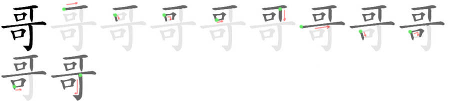 哥: 筆順