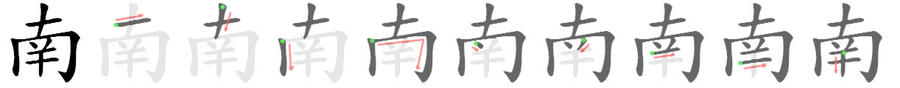南: 筆順
