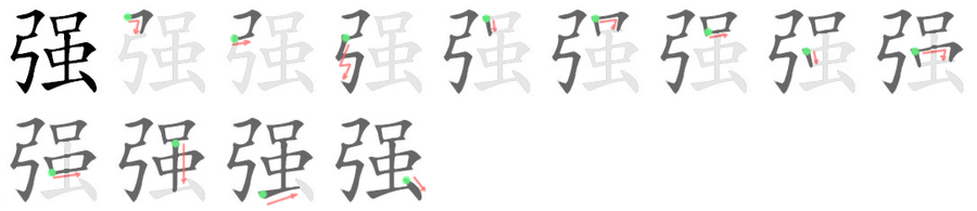 强: 筆順