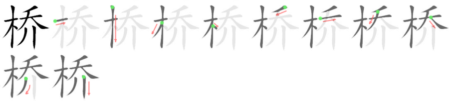 桥: 筆順