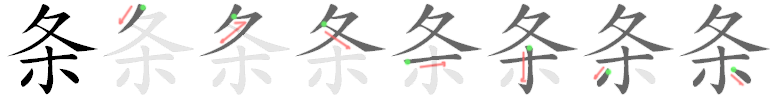 条: 筆順