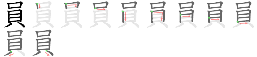 員: 筆順
