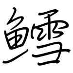 鱈: 钢笔楷书