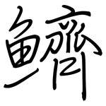 鱭: 钢笔楷书