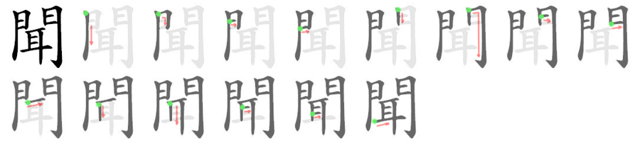 聞: 笔顺