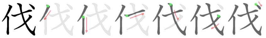 伐: 笔顺