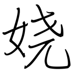 娆: Regelschrift (mit dem Füllfederhalter)