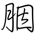 胭: Regelschrift (mit dem Füllfederhalter)
