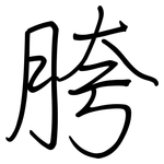 胯: Regelschrift (mit dem Füllfederhalter)